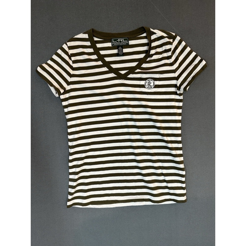 Lauren Ralph Lauren Shirt Active Womens‎ Green 100% Cotton Short Sleeve Size S